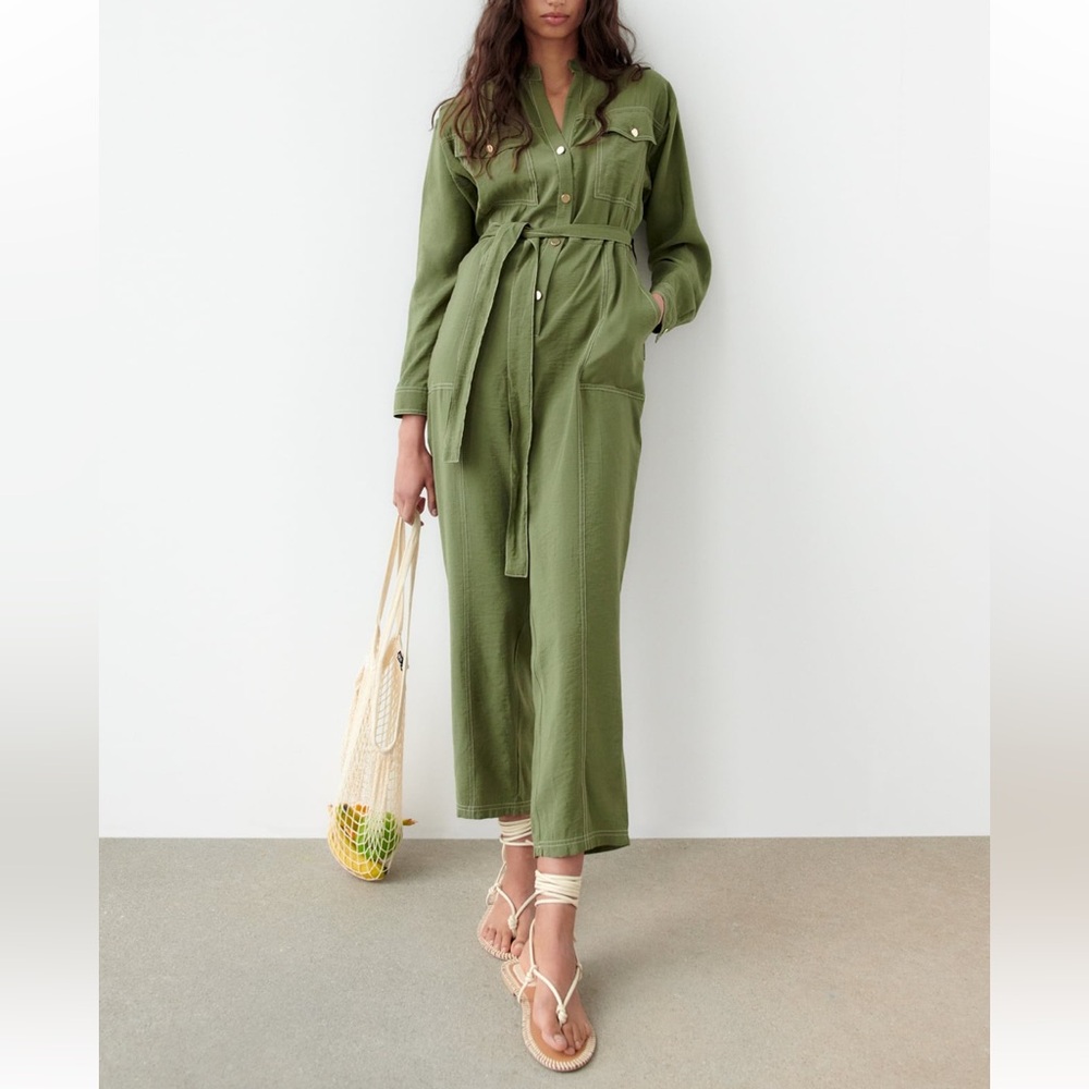 Zara Jumpsuit with contrasting topstitching